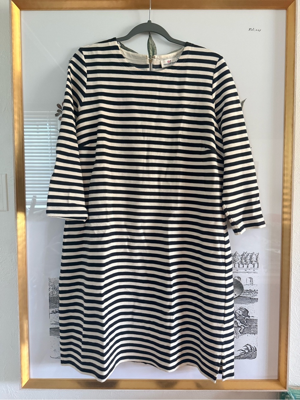Vineyard Vines Black and White Striped Mini Dress